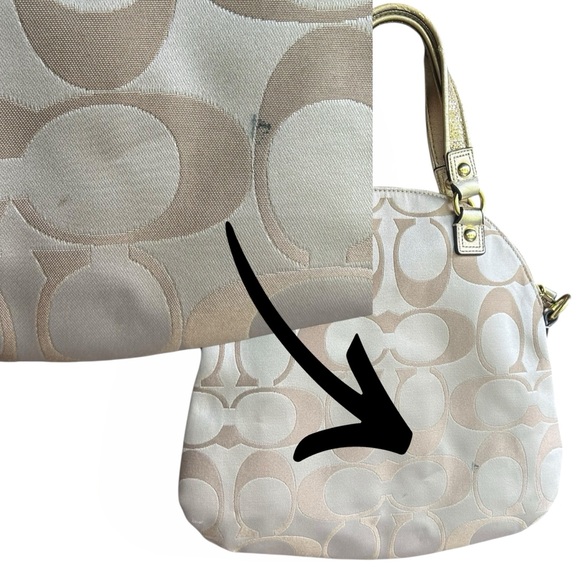 EUC Coach Poppy Gold and Floral Women's Covertible Shoulder or Crossbody F22323 - Picture 8 of 10